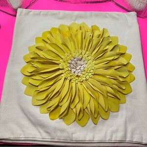 2 Yellow and White Floral Accent Pillow cover